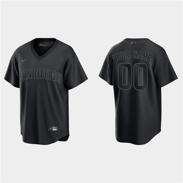 Men's San Diego Padres Active Player Custom Black Pitch Black Fashion Replica Stitched Jersey Men's San Diego Padres Active Player Custom Black Pitch Black Fashion Replica Stitched Jersey